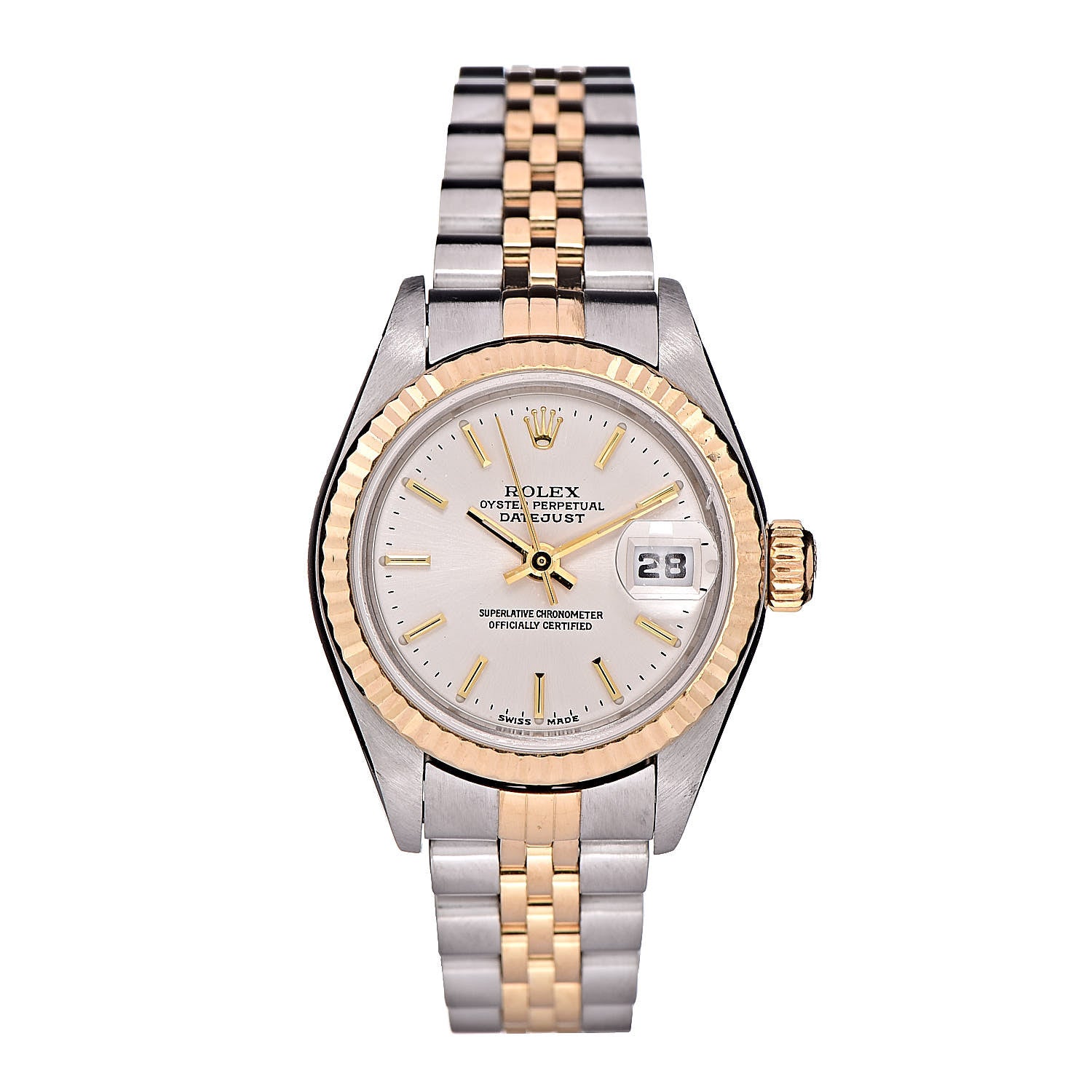 Rolex Stainless Steel 18K Yellow Gold 26mm Oyster Perpetual Datejust Watch Silver 79173 1 of 6
