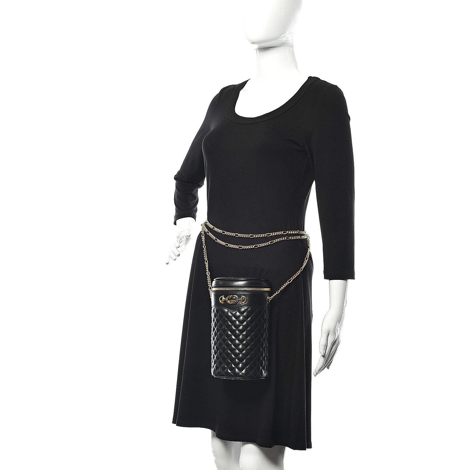 Gucci Calfskin Trapuntata Zumi Belt Bag Black 2 of 10