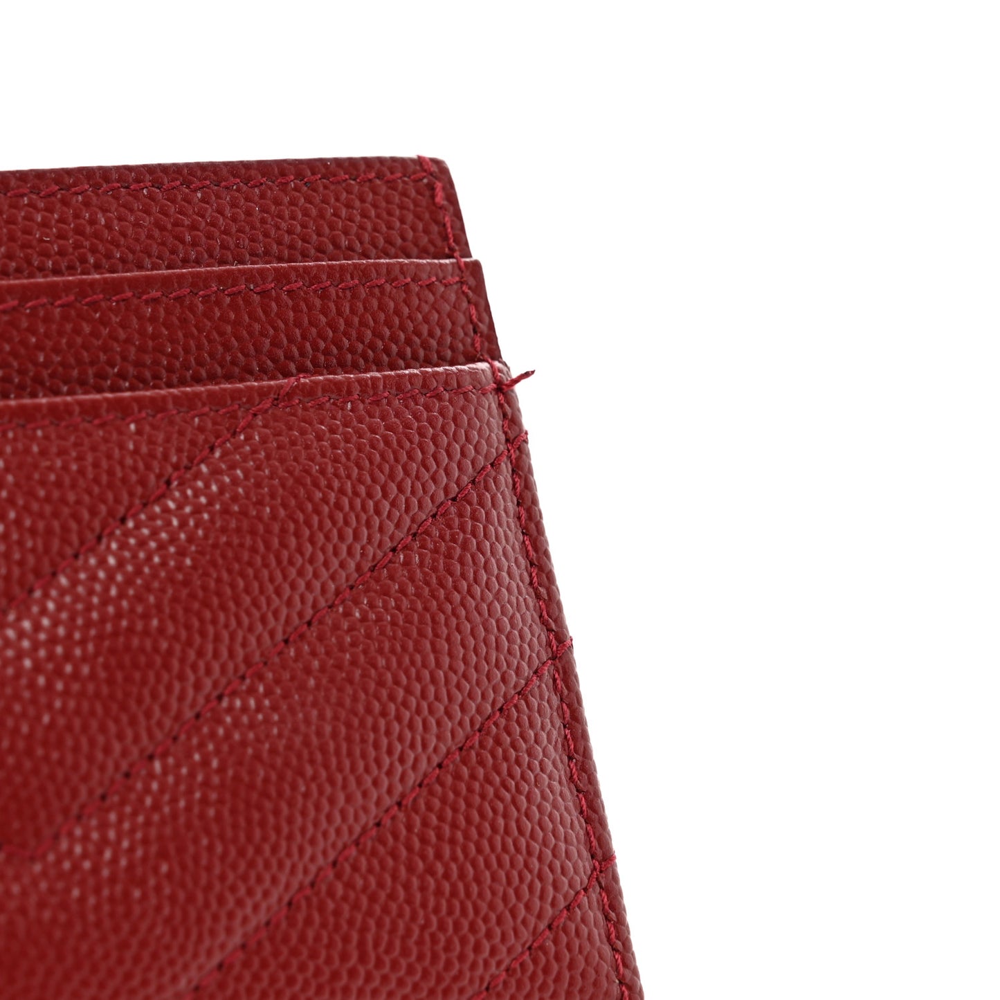 Grain De Poudre Matelasse Chevron Monogram Credit Card Case Opyum Red