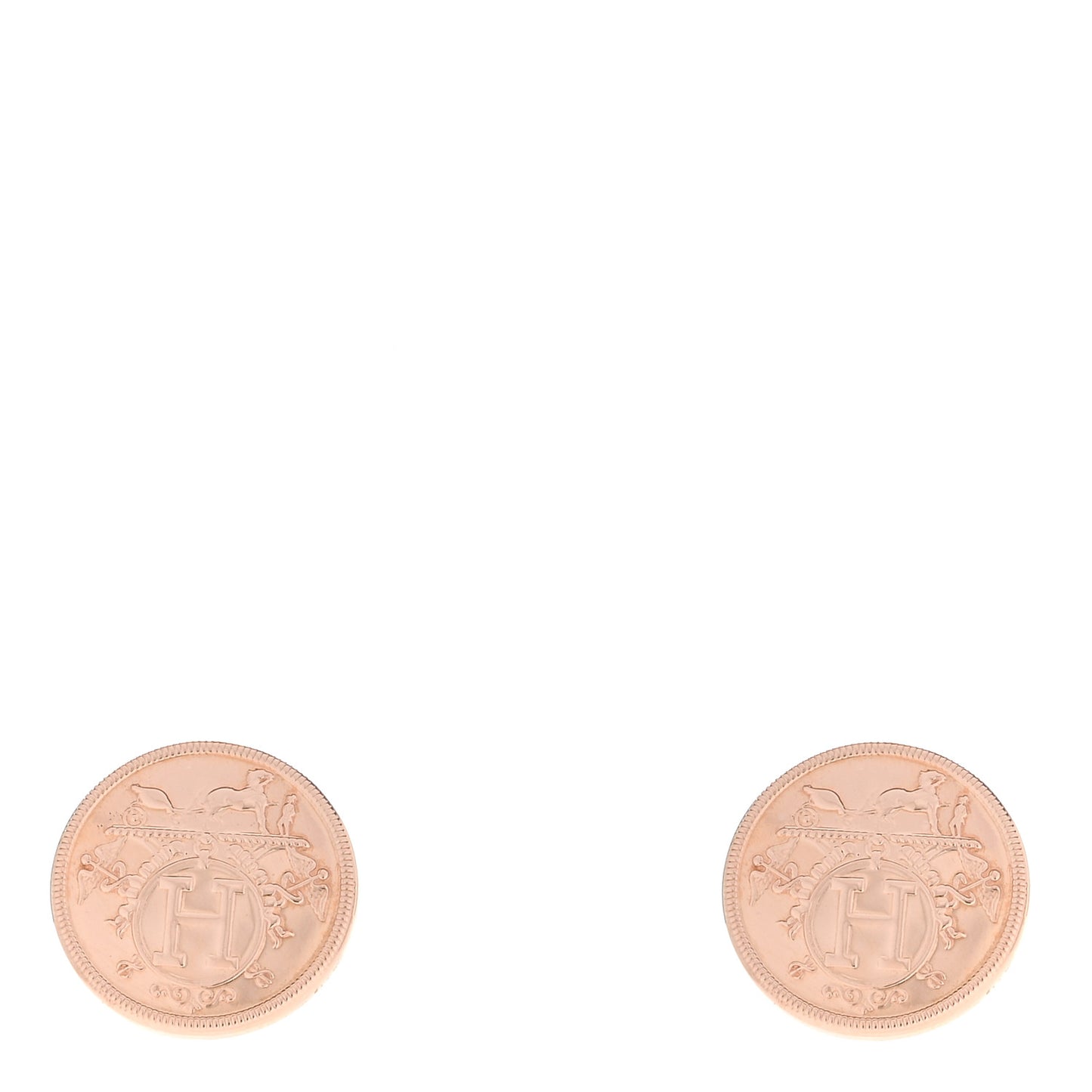 18K Rose Gold TPM Ex-Libris Stud Earrings