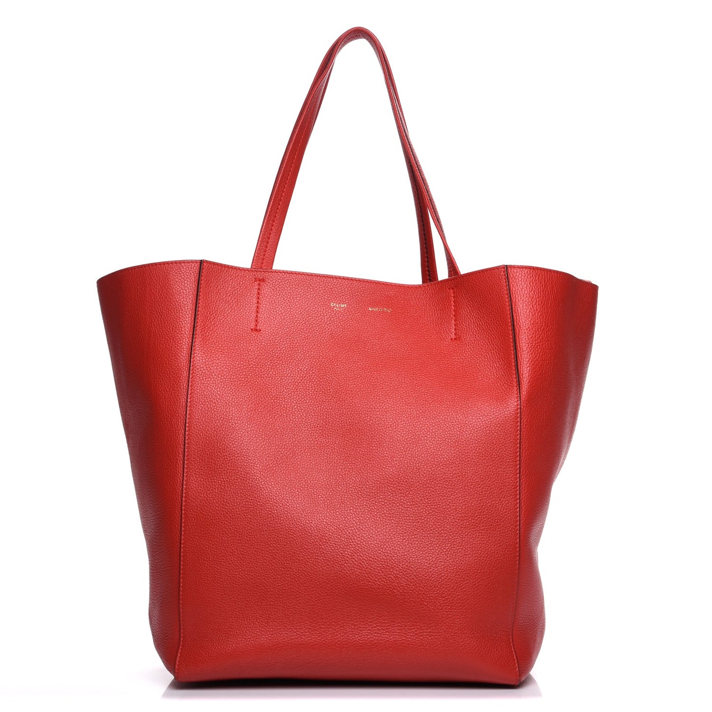 Grained Calfskin Medium Horizontal Cabas Phantom Coquelicot