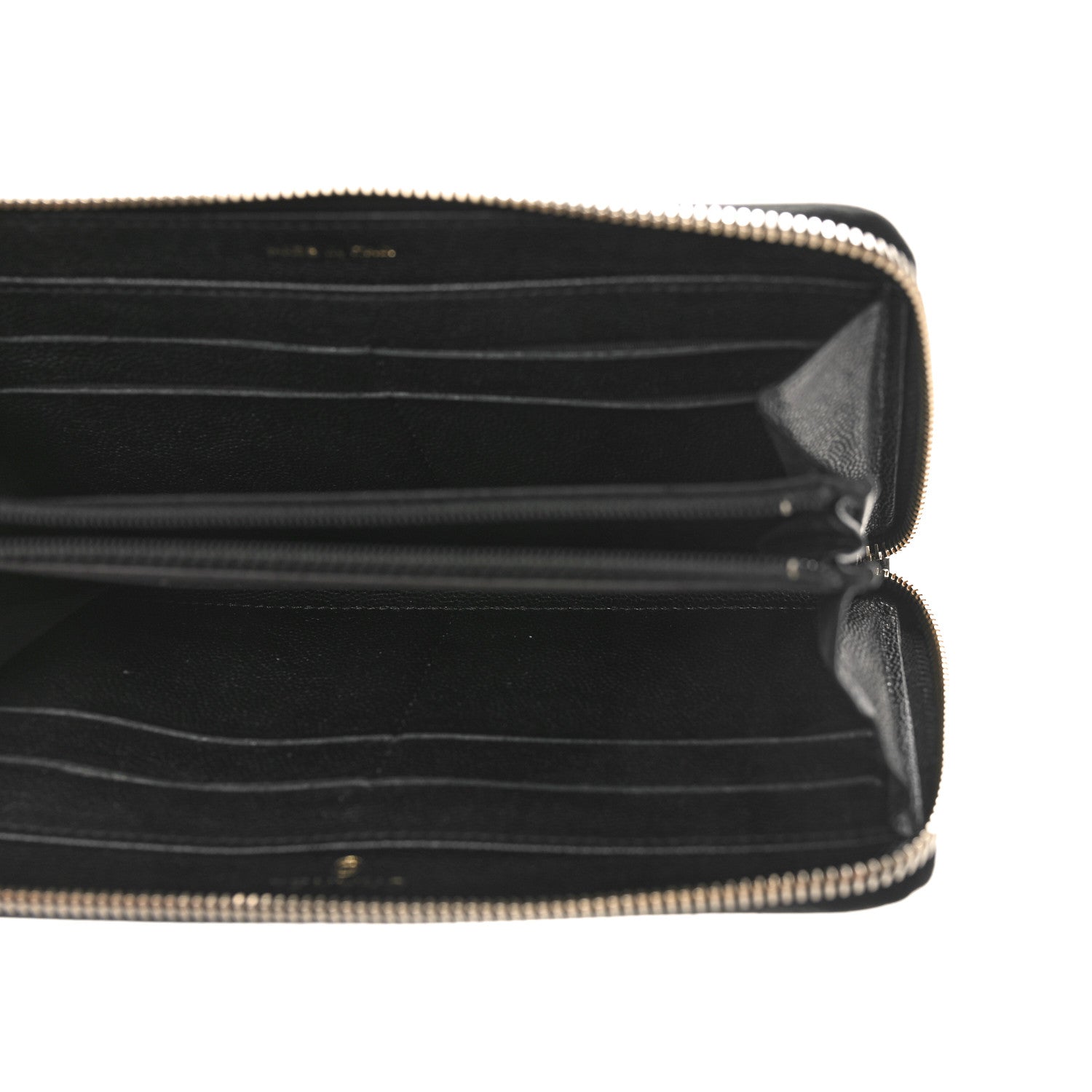 Chanel Caviar Camellia Embossed Large Zip Around Gusset Wallet Black 5 of 10