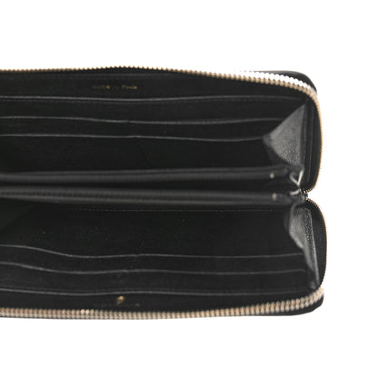 Chanel Caviar Camellia Embossed Large Zip Around Gusset Wallet Black 5 of 10