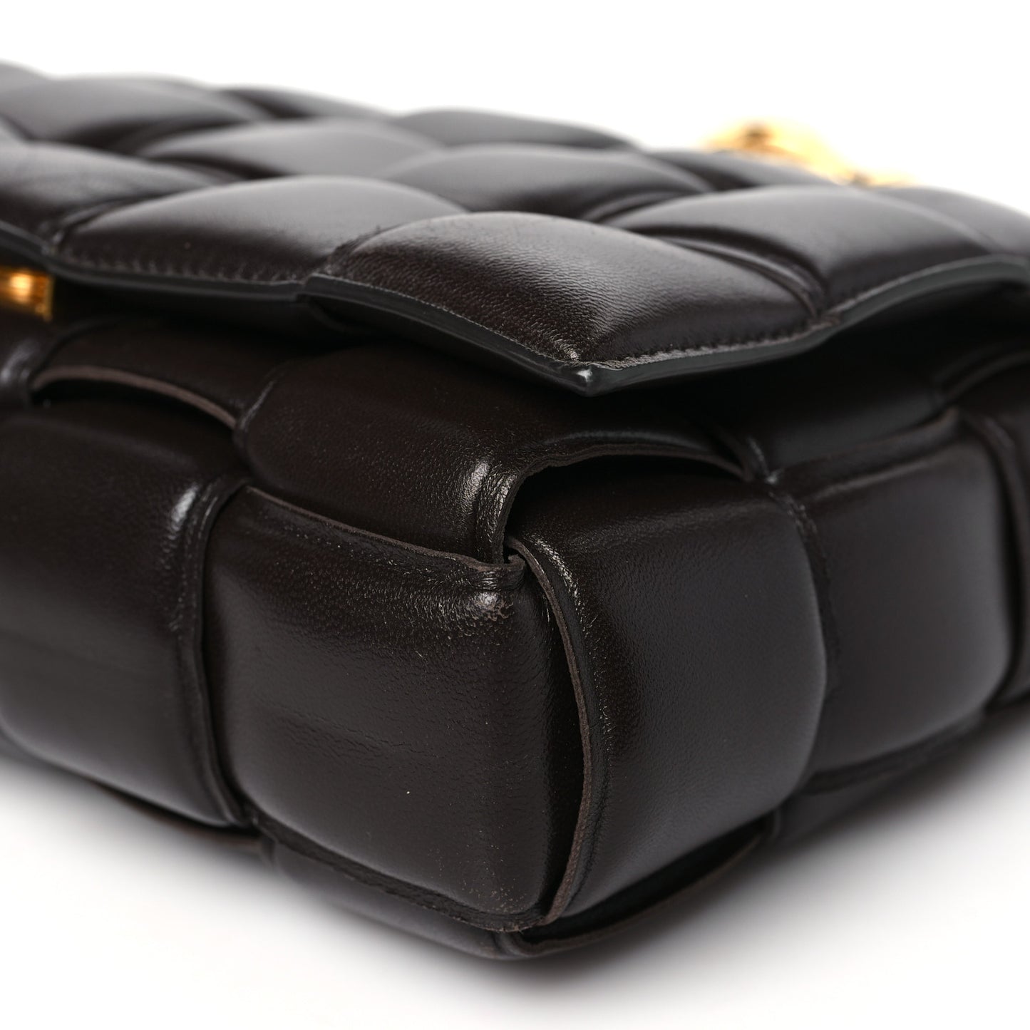 Lambskin Maxi Intreccio Padded Chain Cassette Crossbody Bag Fondant