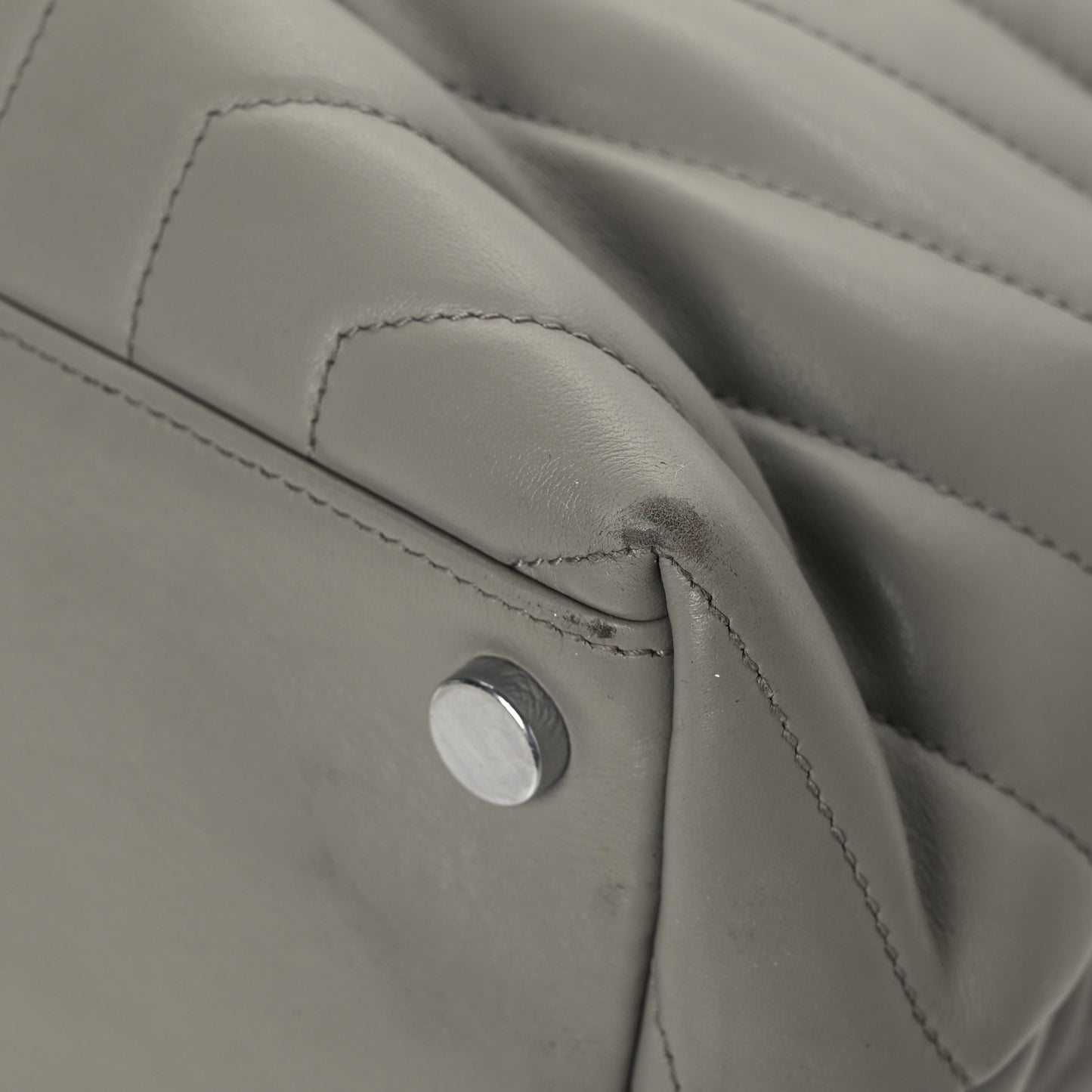 Calfskin Y Quilted Monogram Large Loulou Chain Satchel Earth