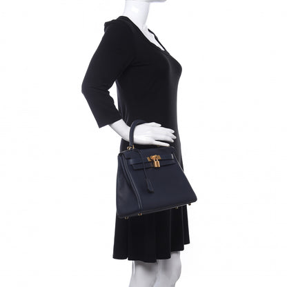 Hermes Togo Kelly Retourne 28 Bleu Nuit 3 of 12