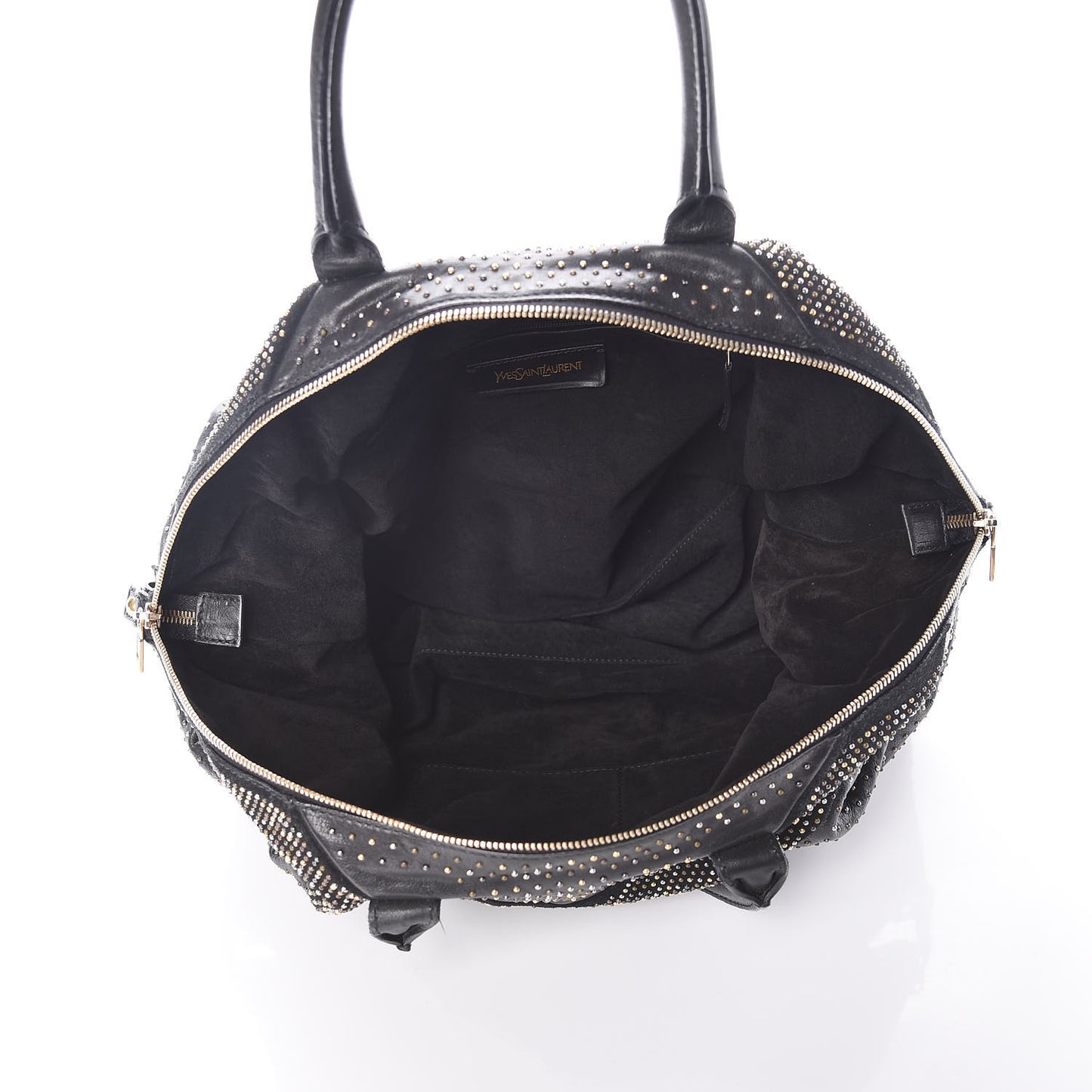 Calfskin Rock Studded Easy Sac Black