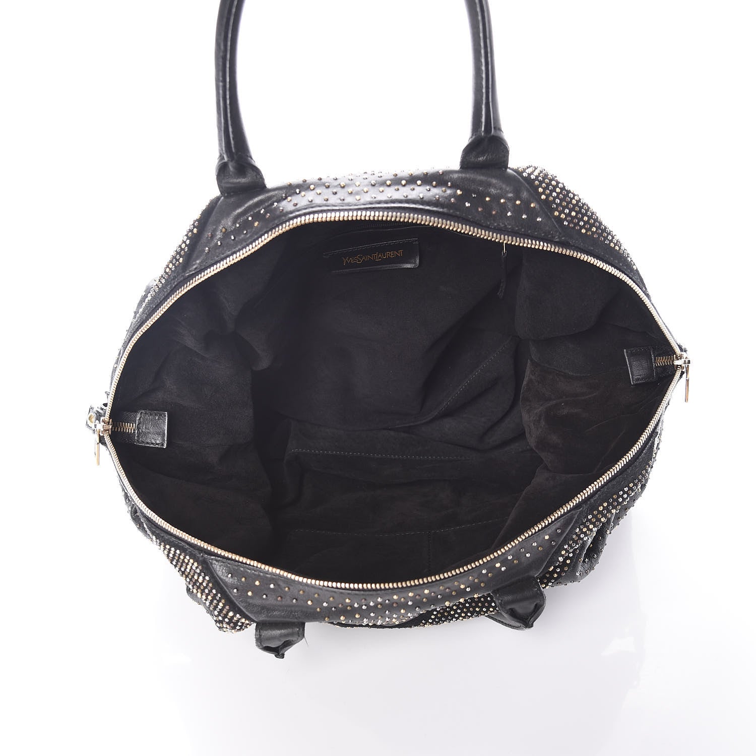 Saint Laurent Calfskin Rock Studded Easy Sac Black 5 of 14