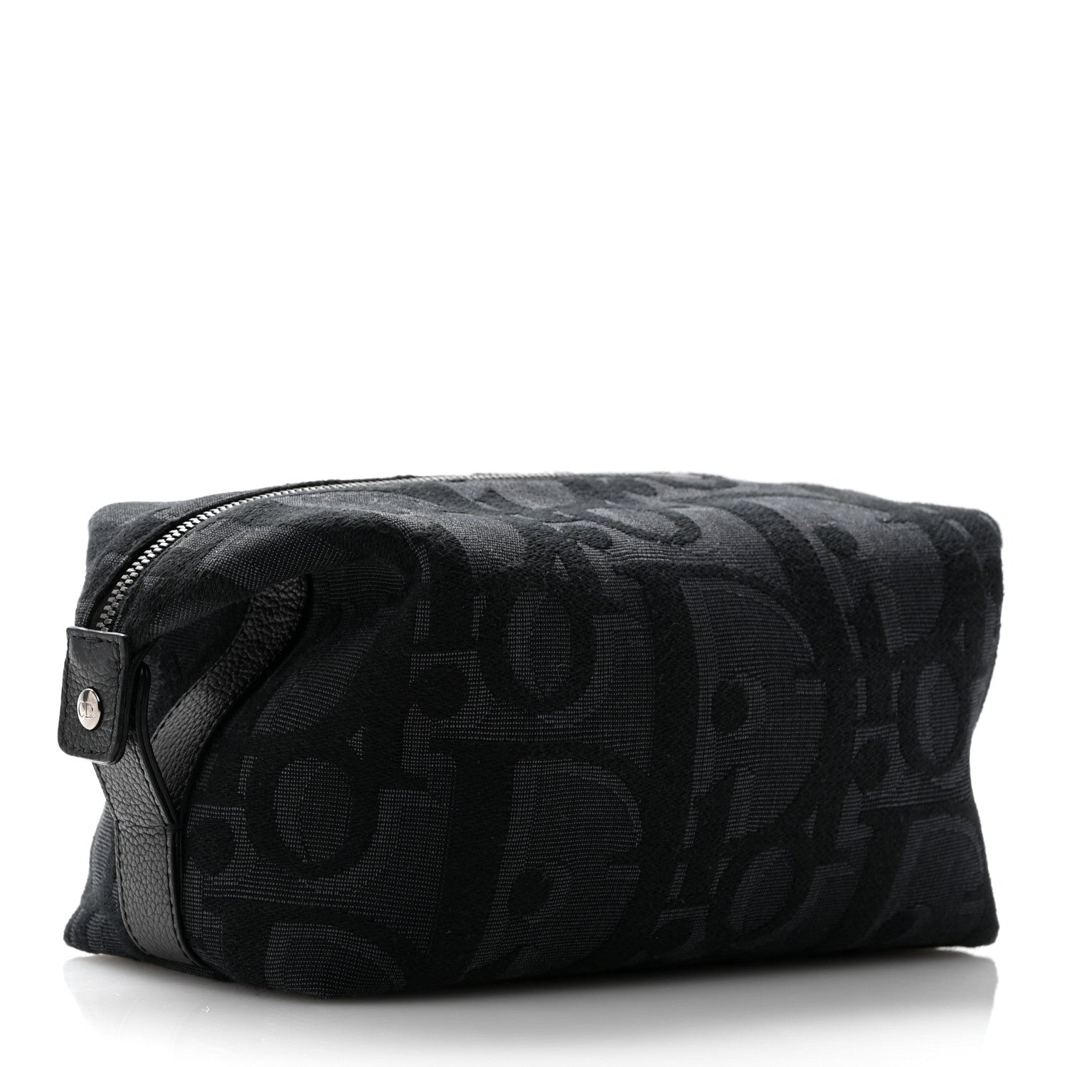 Christian Dior Maxi Oblique Jacquard Toiletry Pouch Black 3 of 9