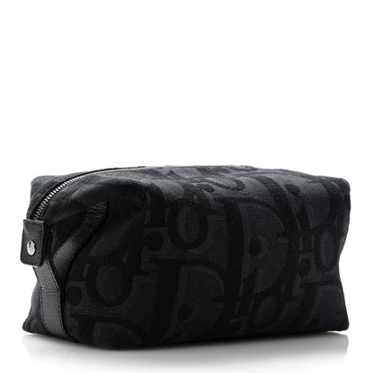 Christian Dior Maxi Oblique Jacquard Toiletry Pouch Black 3 of 9