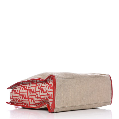 Fendi Linen Patent FF Shopping Tote Fragola 4 of 12