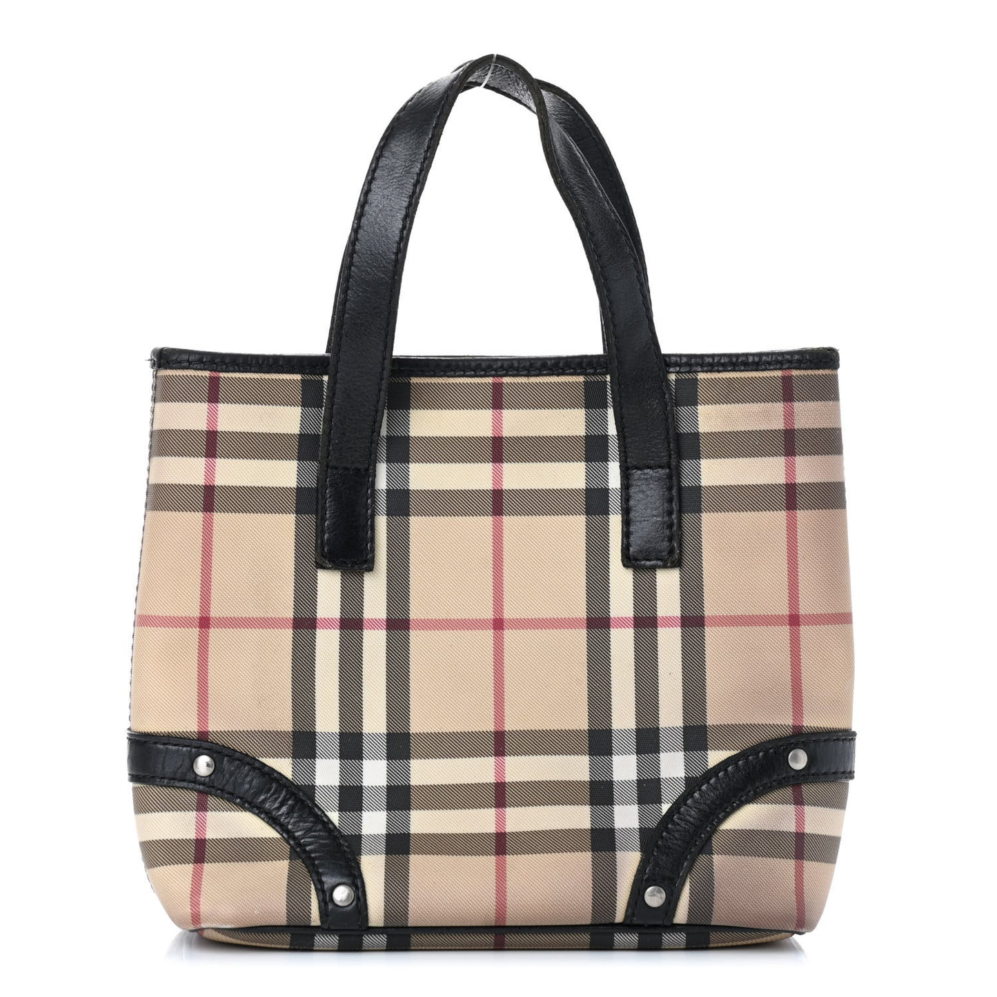 House Check Studded Tote Black