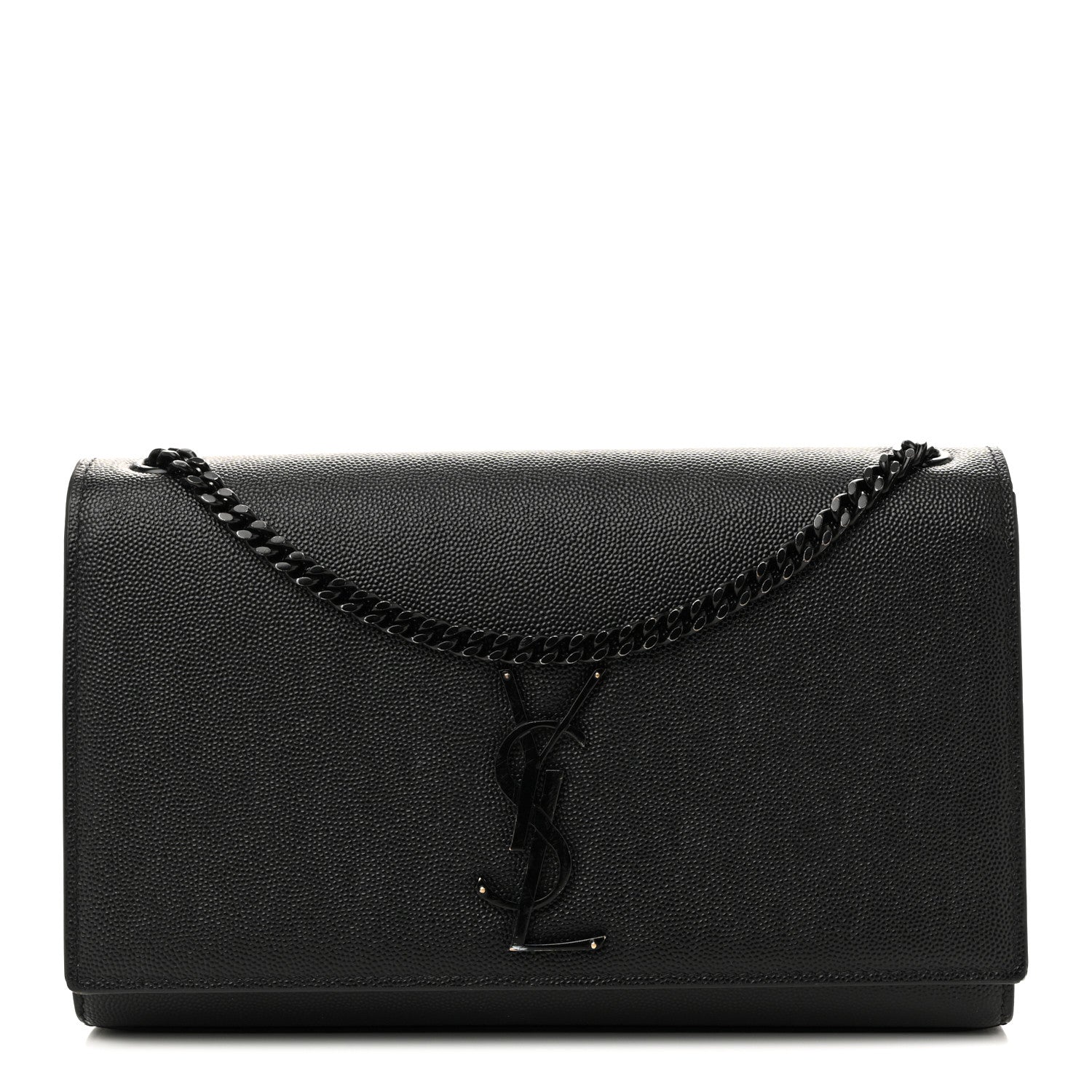 Saint Laurent Grain De Poudre Medium Classic Monogram Monochrome Kate Satchel Black 1 of 14