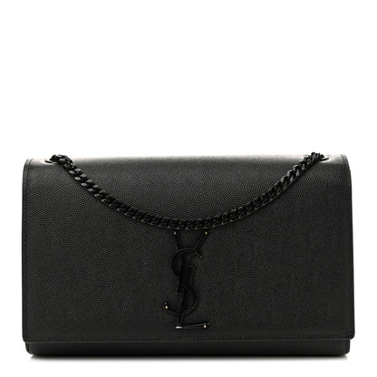 Saint Laurent Grain De Poudre Medium Classic Monogram Monochrome Kate Satchel Black 1 of 14