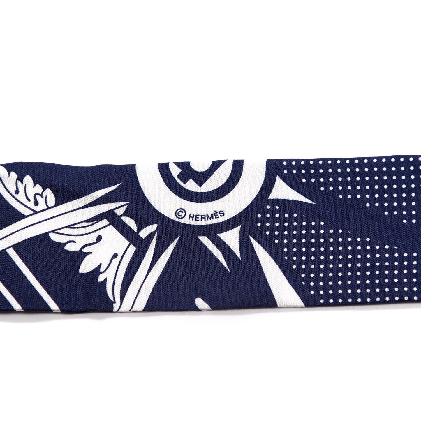 Silk Washington's Carriage Detail Twilly Marine White