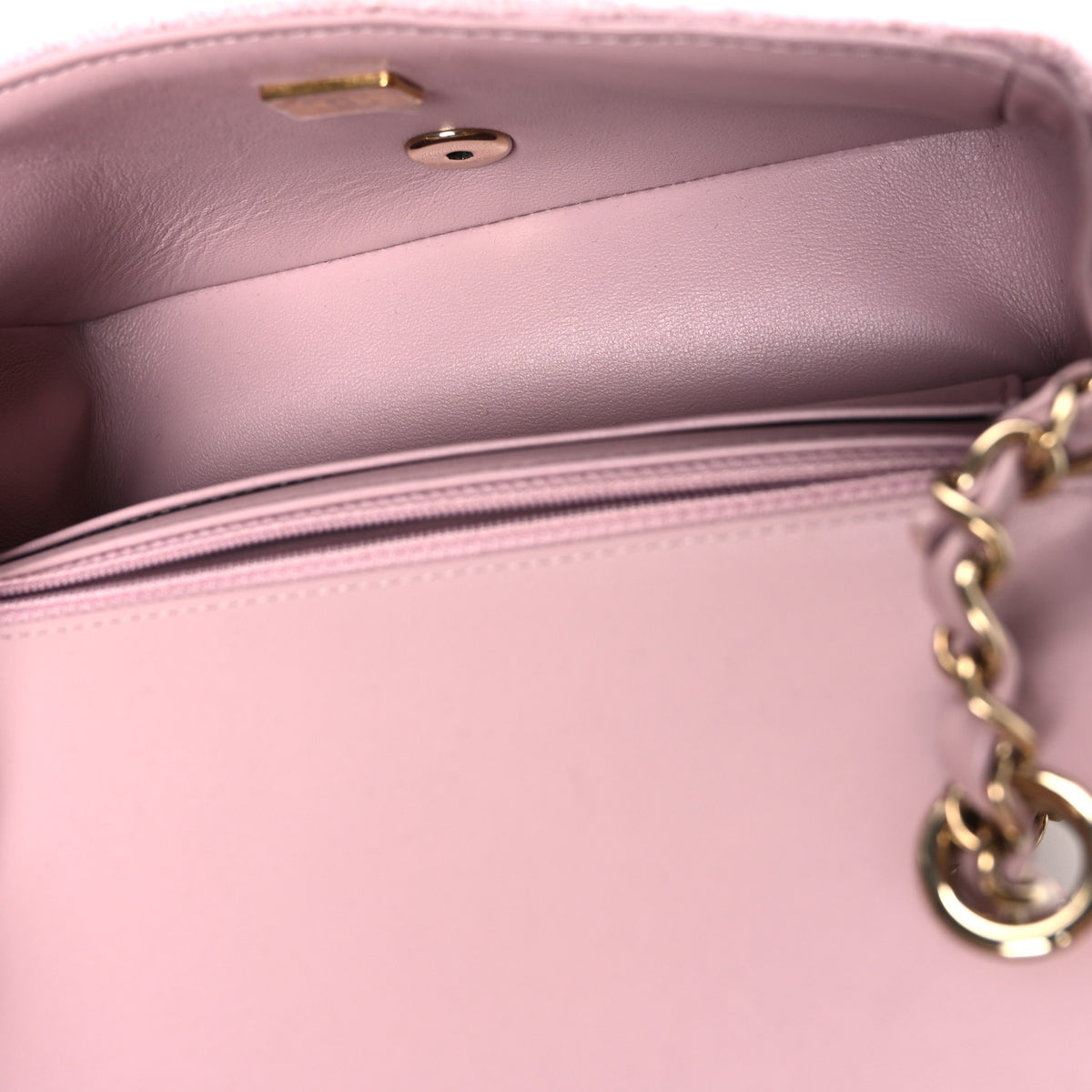 Chanel Tweed Quilted Mini Rectangular Flap Light Pink 5 of 10