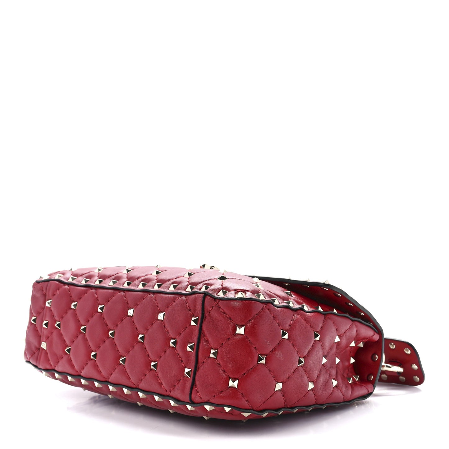Nappa Medium Rockstud Spike Shoulder Bag Rosso Valentino
