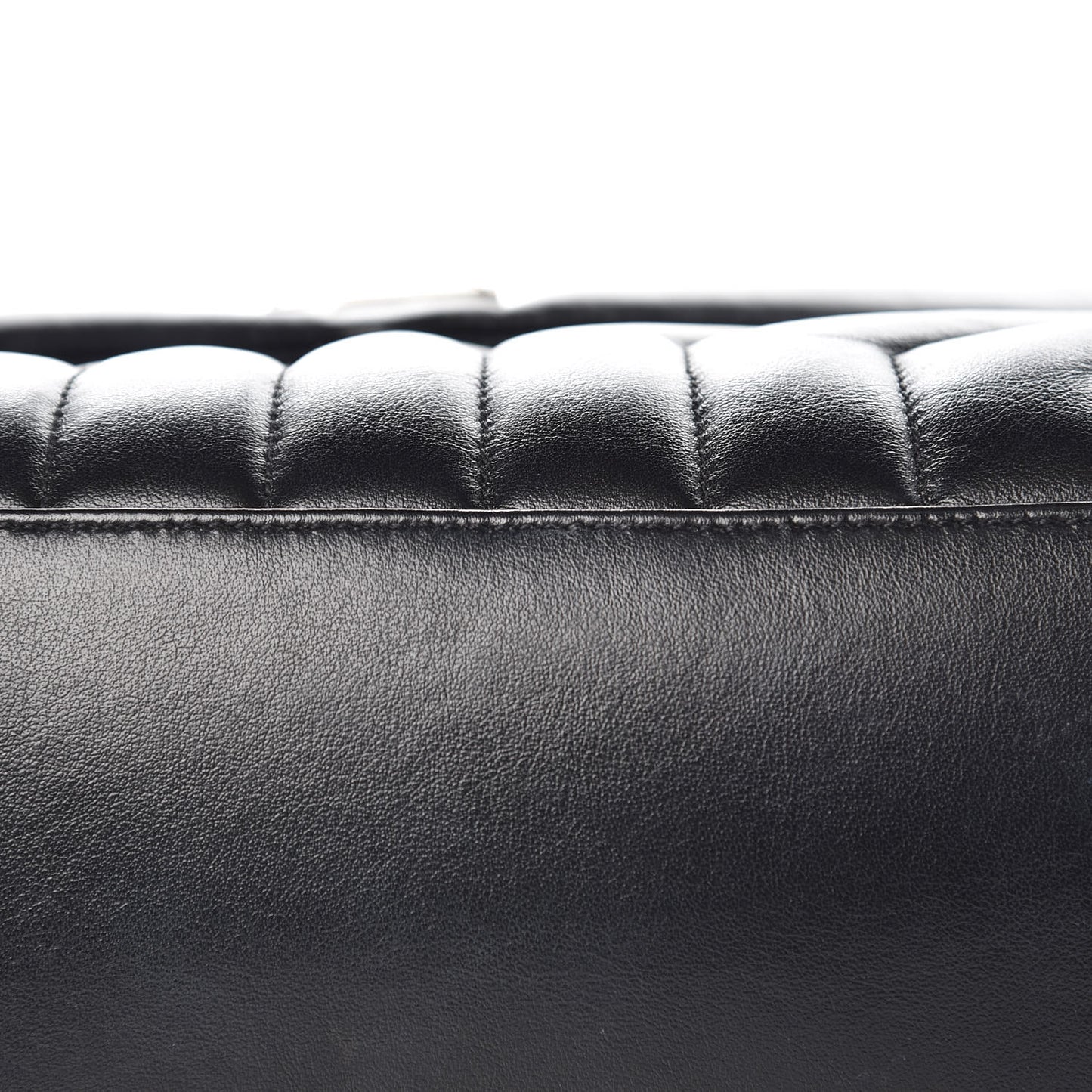 Calfskin Y Quilted Monogram Medium Loulou Chain Satchel Black