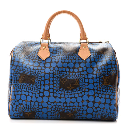 Louis Vuitton Monogram Kusama Town Speedy 30 Blue 1 of 9