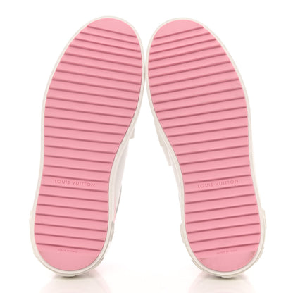 Louis Vuitton Calfskin Time Out Bow Sneakers 37 White Pink 6 of 13