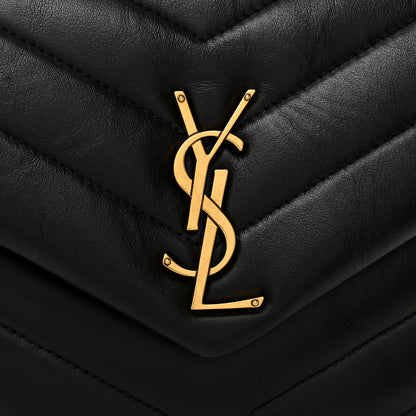 Saint Laurent Calfskin Y Quilted Monogram Small Loulou Chain Satchel Black 8 of 10