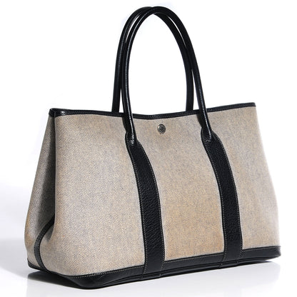 Hermes Toile Buffle Skipper Garden Party 36 MM Tote Black 3 of 24