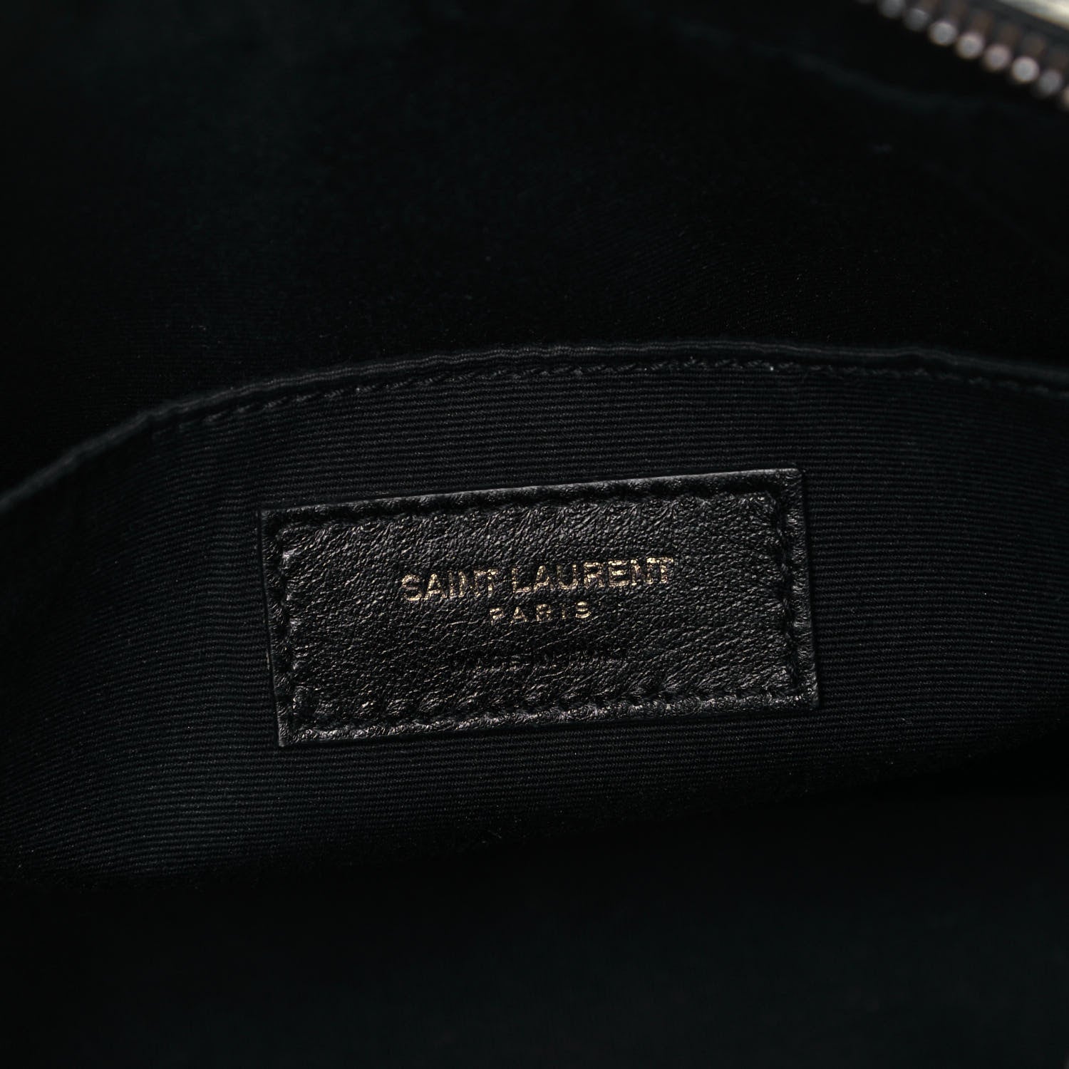 Saint Laurent Calfskin Crocodile Embossed Monogram Lou Camera Bag Black 6 of 9