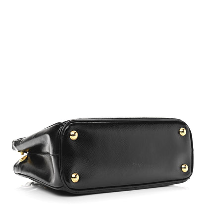 Prada Saffiano Vernice Mini Galleria Double Zip Tote Black 4 of 11