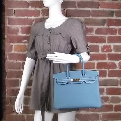 Hermes Togo Birkin 30 Blue Jean 2 of 11