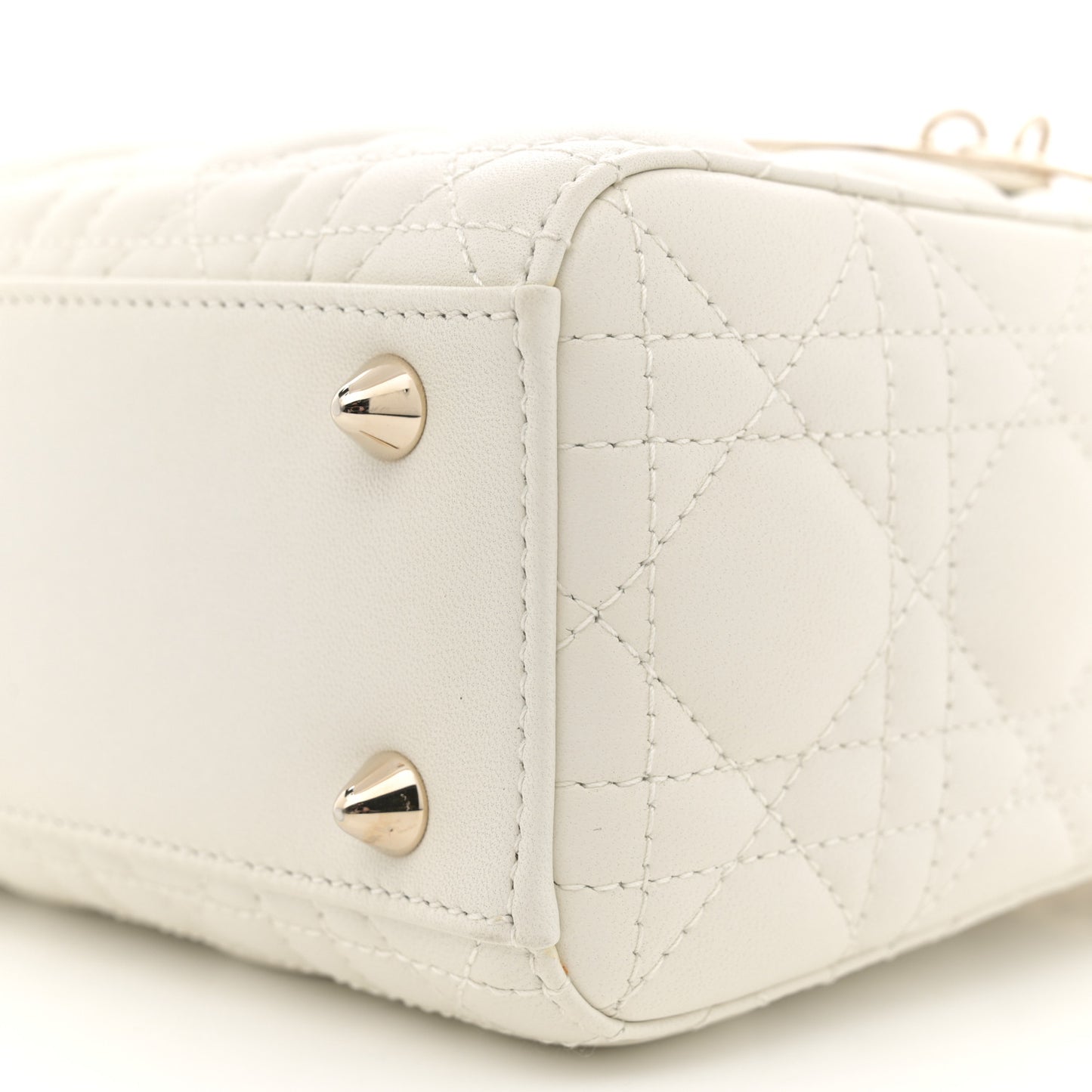 Lambskin Cannage Small My ABCDior Lady Dior White