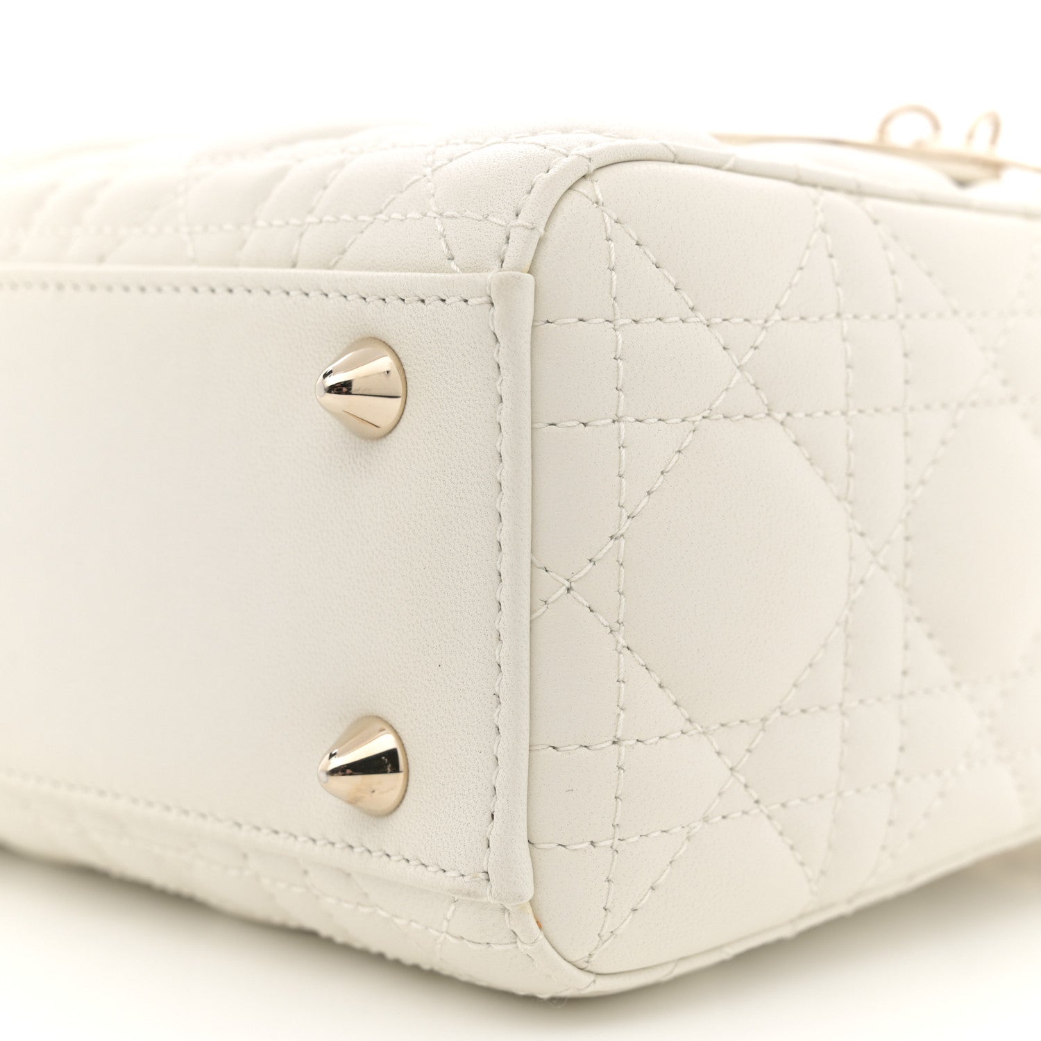 Christian Dior Lambskin Cannage Small My ABCDior Lady Dior White 10 of 13