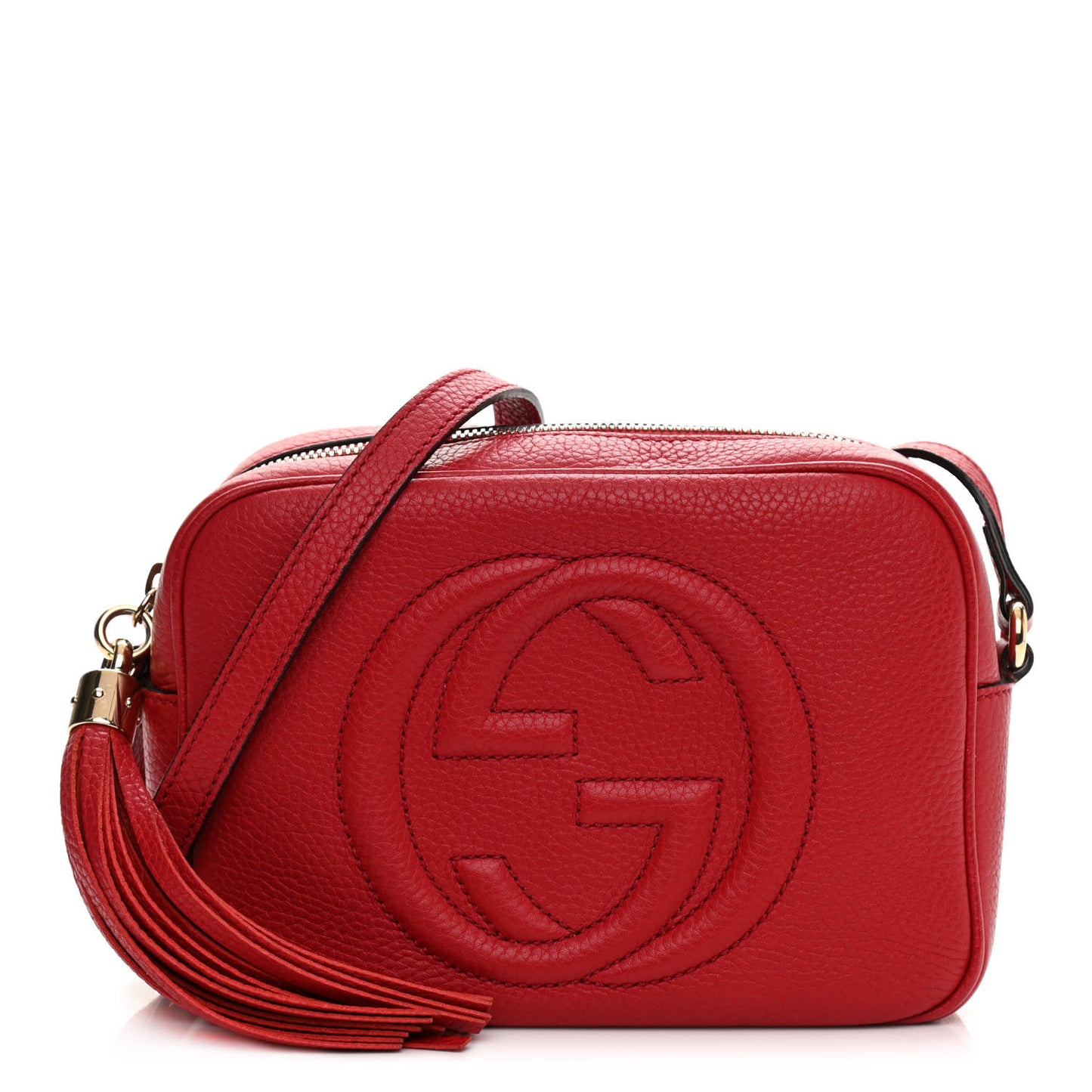 Pebbled Calfskin Small Soho Disco Bag Tabasco Red