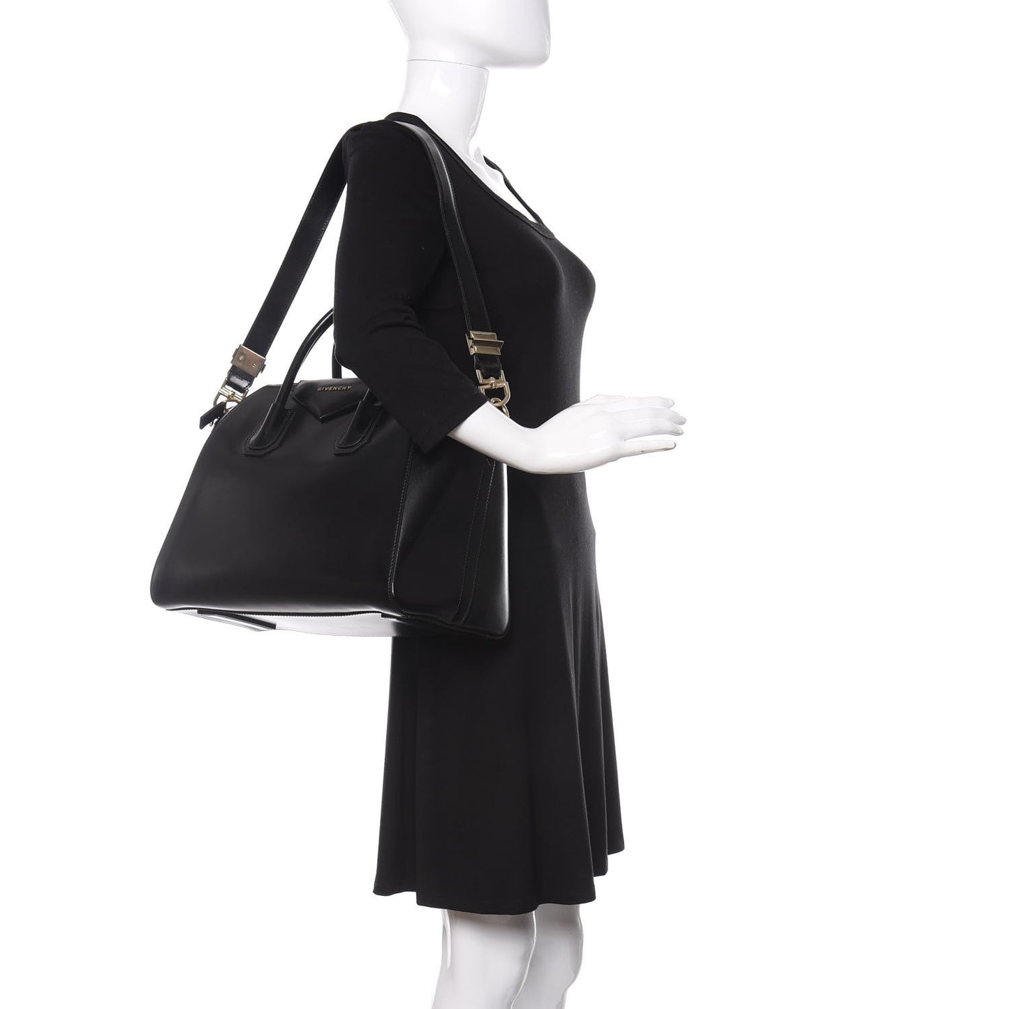 Shiny Lord Calfskin Medium Antigona Black