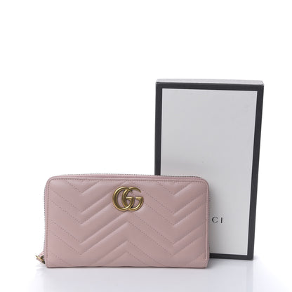 Gucci Calfskin Matelasse GG Marmont Zip Around Organizer Wallet Perfect Pink 7 of 7