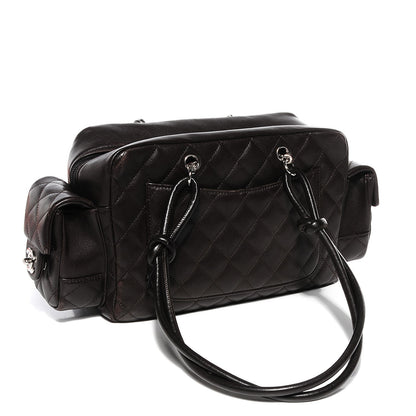 Chanel Calfskin Quilted Small Cambon Multipocket Reporter Brown 3 of 7