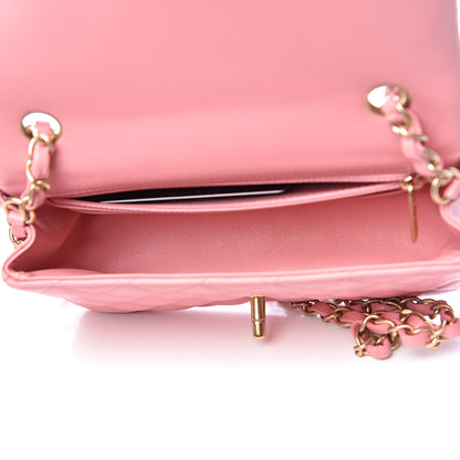 Chanel Lambskin Quilted Mini Rectangular Flap Pink 5 of 17