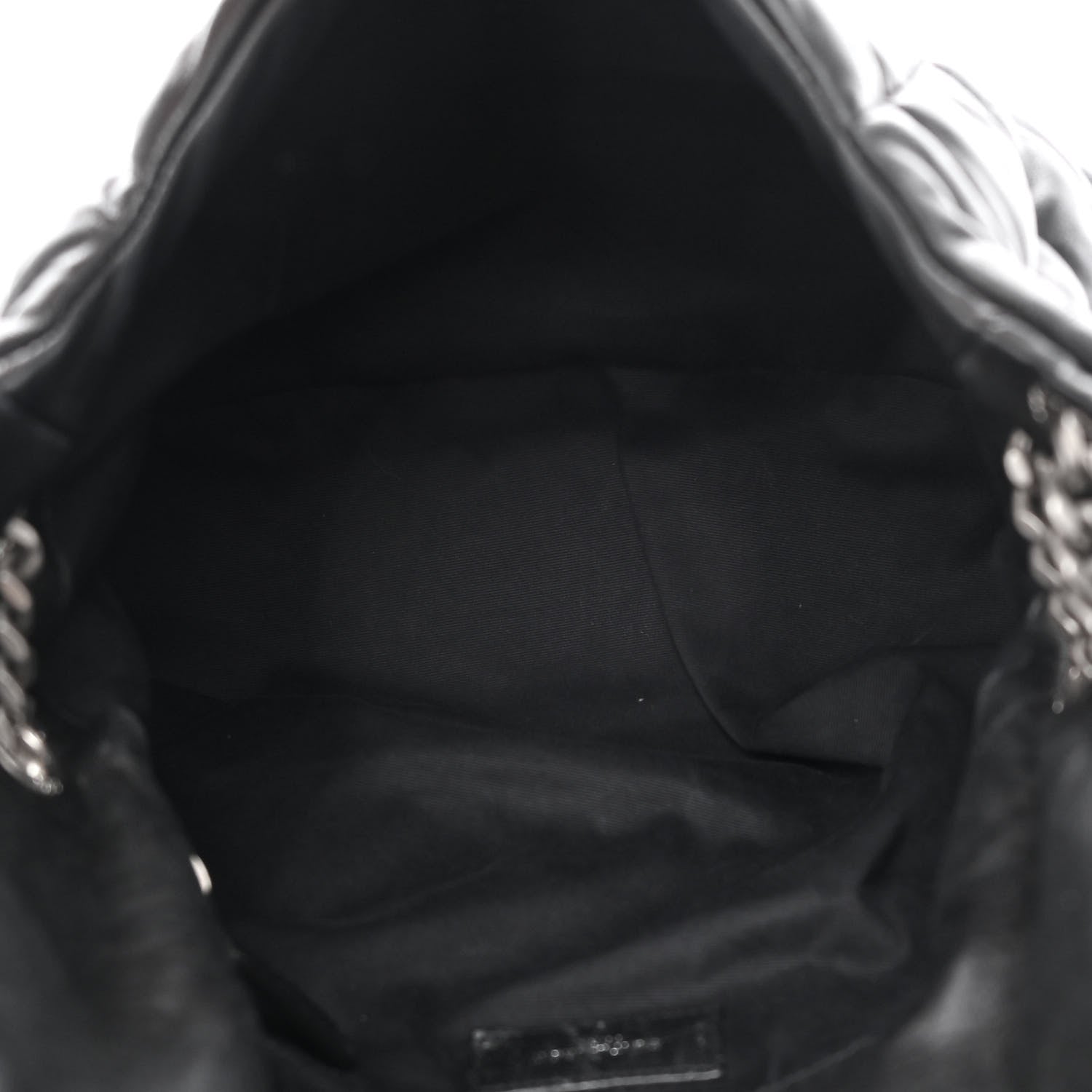 Saint Laurent Lambskin Quilted Medium Loulou Puffer Monogram Chain Satchel Black 5 of 15