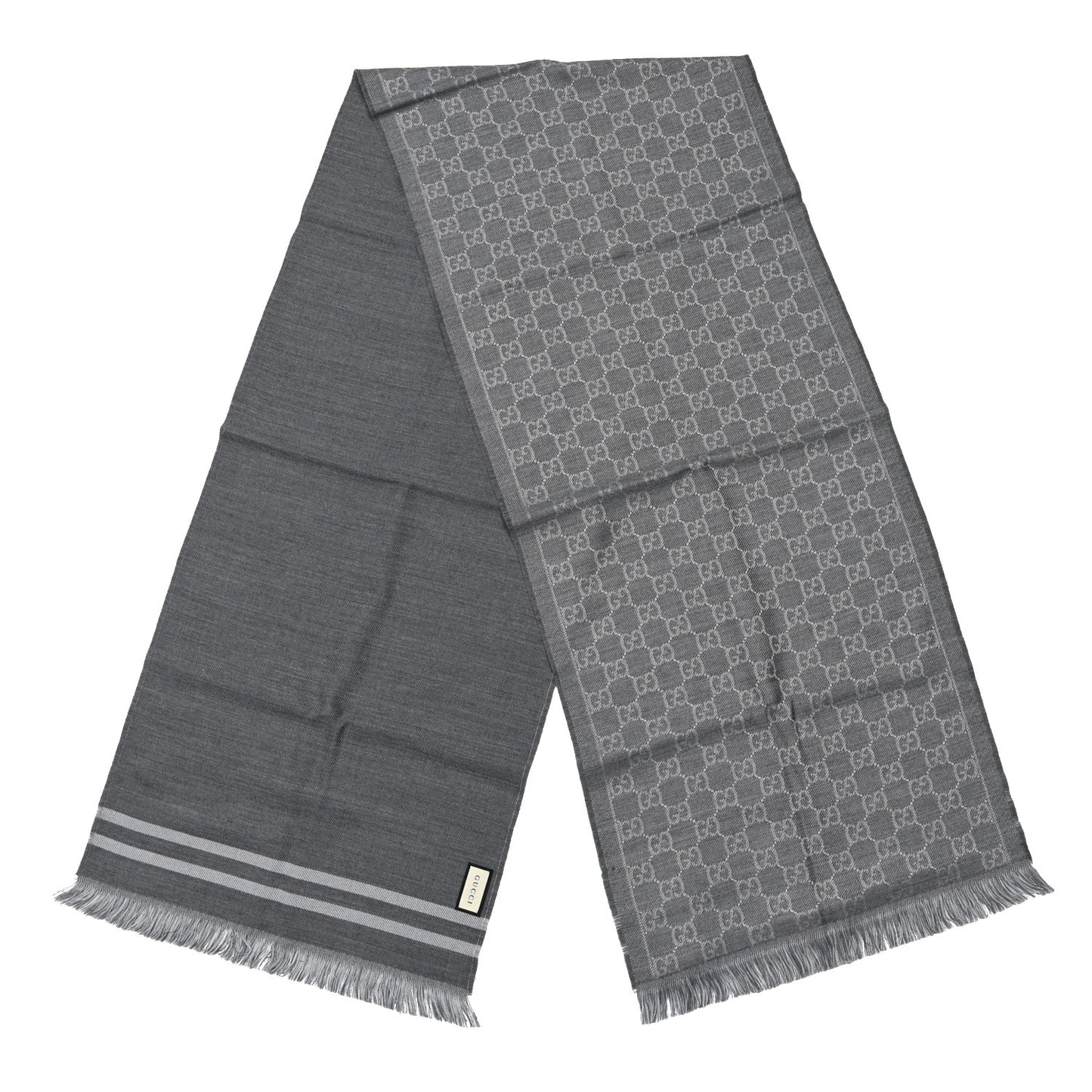 Wool GG Monogram Arlisse Scarf Grey