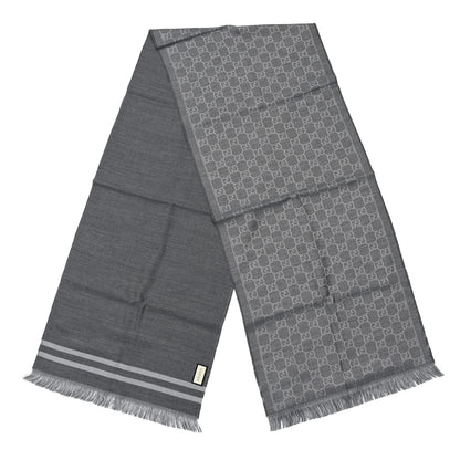 Gucci Wool GG Monogram Arlisse Scarf Grey 2 of 3