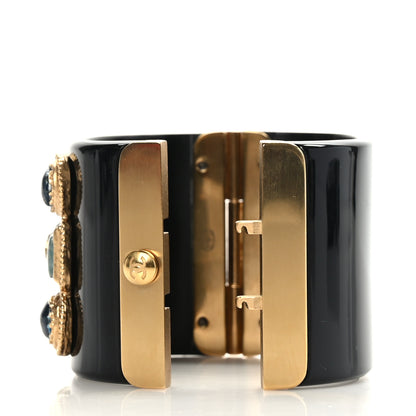 Chanel Resin Crystal CC Wide Cuff Black Multicolor 4 of 5