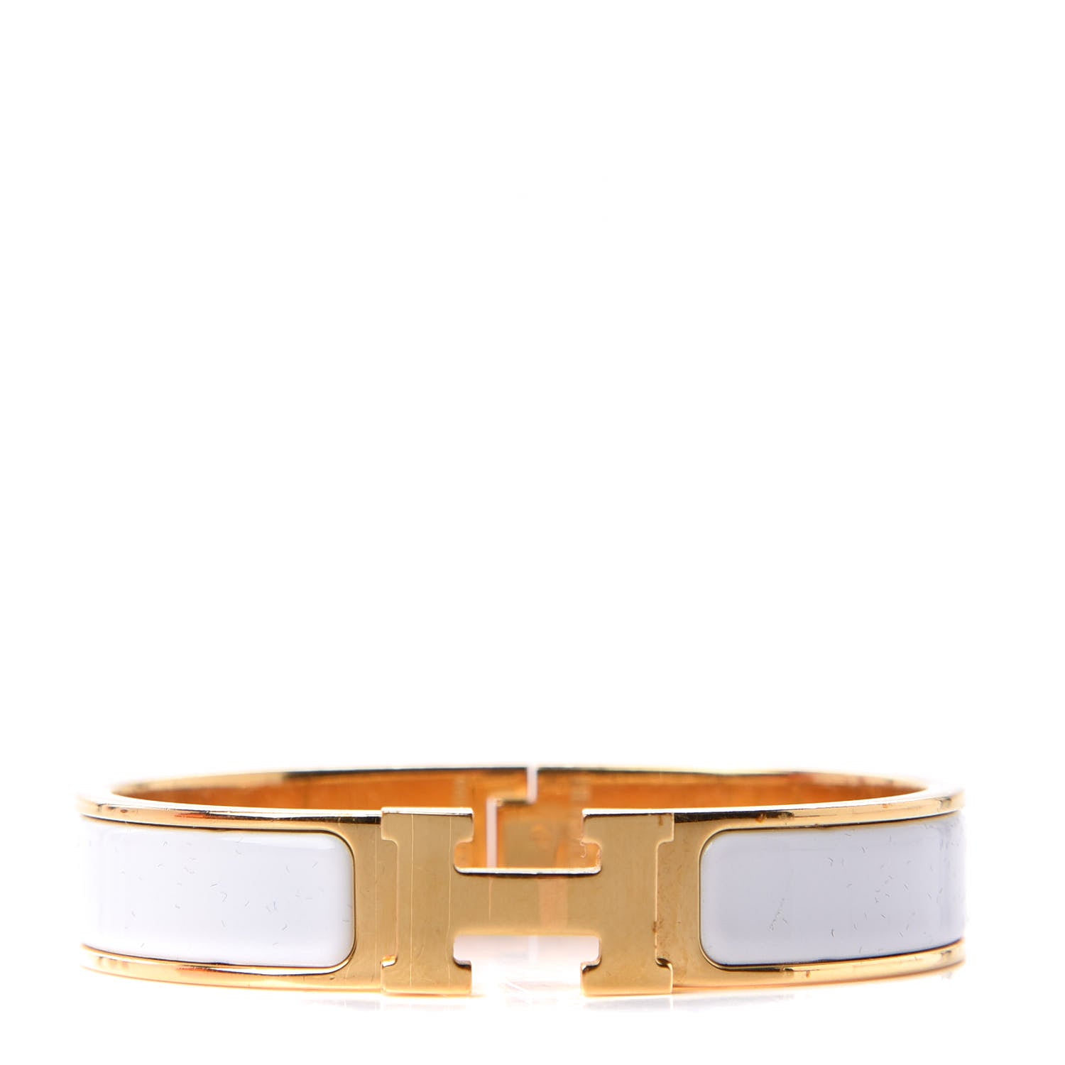 Hermes Enamel Narrow Clic Clac H Bracelet White 1 of 8