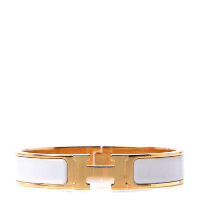 Hermes Enamel Narrow Clic Clac H Bracelet White 1 of 8