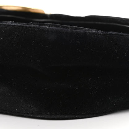 Gucci Velvet Matelasse Mini GG Marmont Shoulder Bag Black 9 of 11