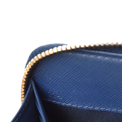 Prada Saffiano Triangle Zip Around Wallet Blue 7 of 11