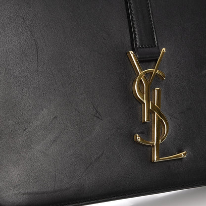 Saint Laurent Smooth Calfskin Medium Classic Monogram Universite Bag Black 10 of 13