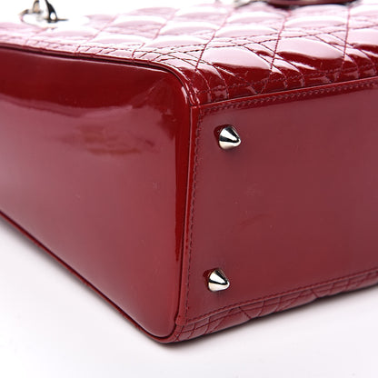 Christian Dior Patent Cannage Medium Lady Dior Red 8 of 10