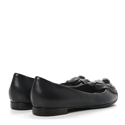 Chanel Lambskin Camellia Ballerina Flats 37 Black 4 of 12