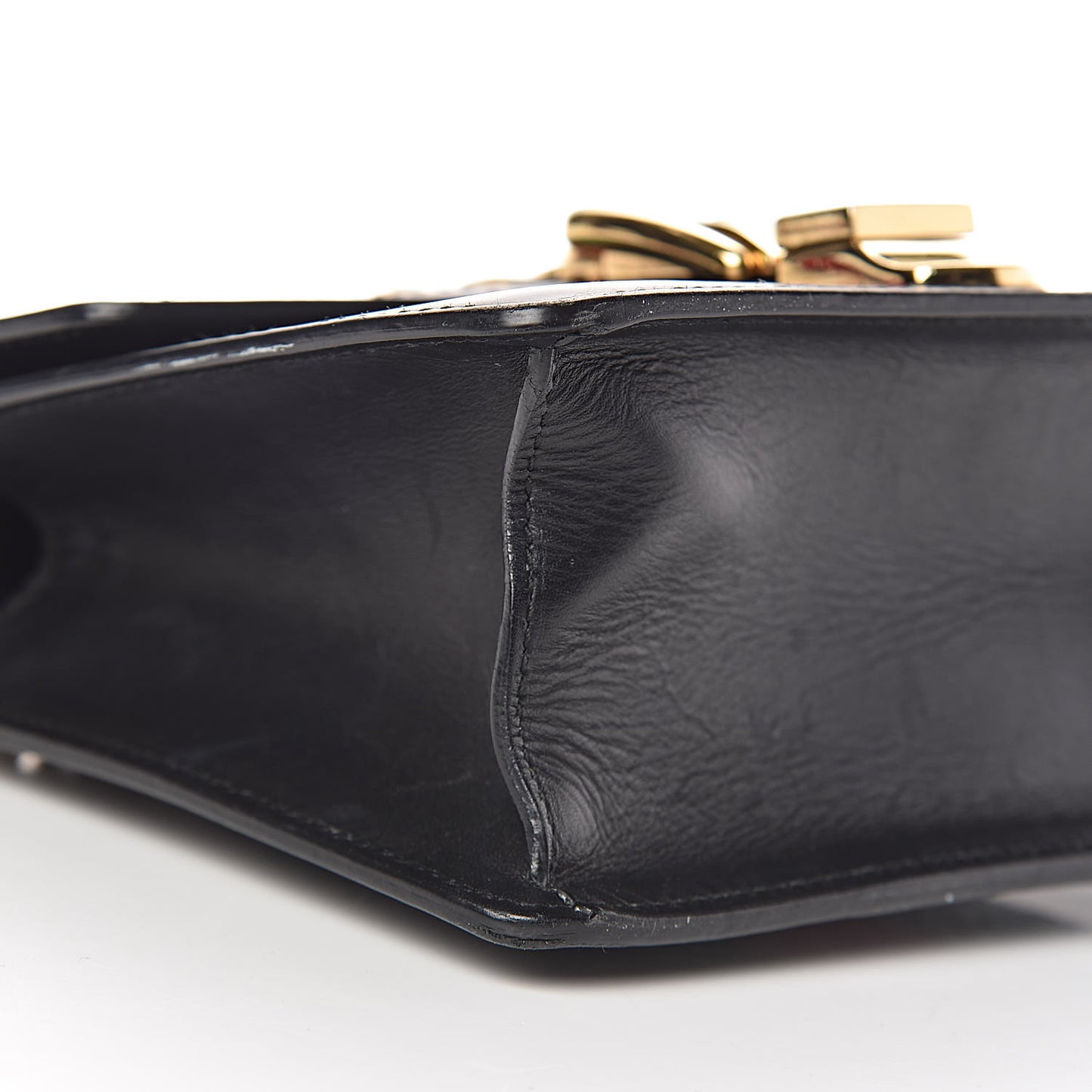 Calfskin Mini Sylvie Chain Shoulder Bag Black