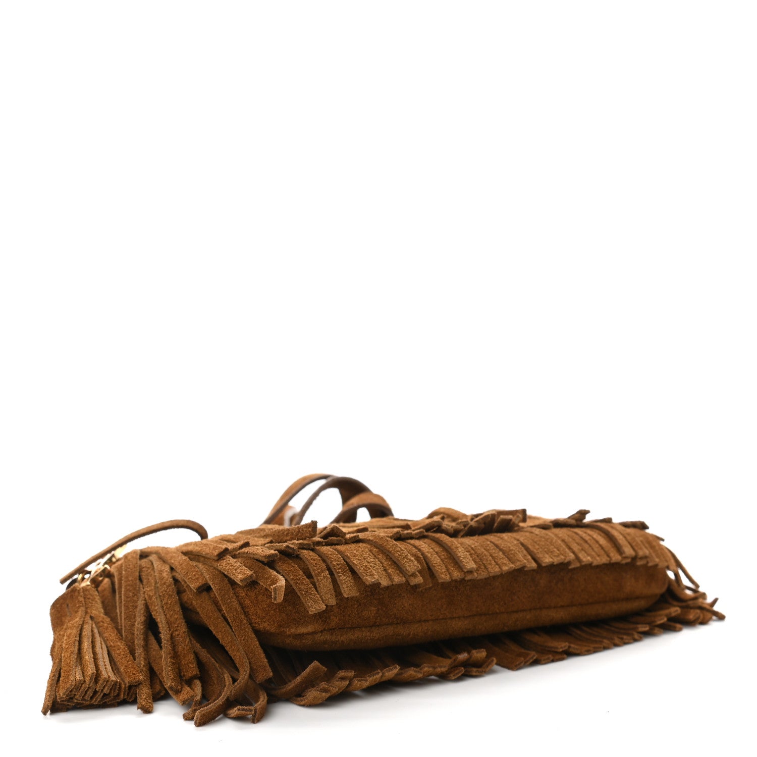 Saint Laurent Suede Fringe Crossbody Light Ocre 3 of 10