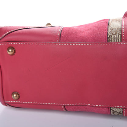 Gucci Suede Monogram Large Bardot Pink 21 of 25